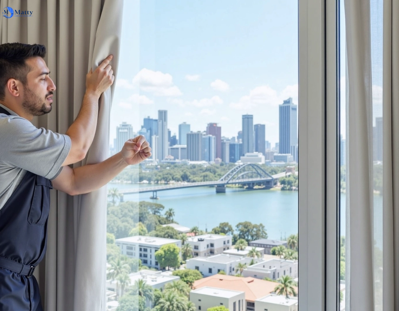 Professional curtain steam cleaning service gailes QLD by Matty Curtain Cleaning